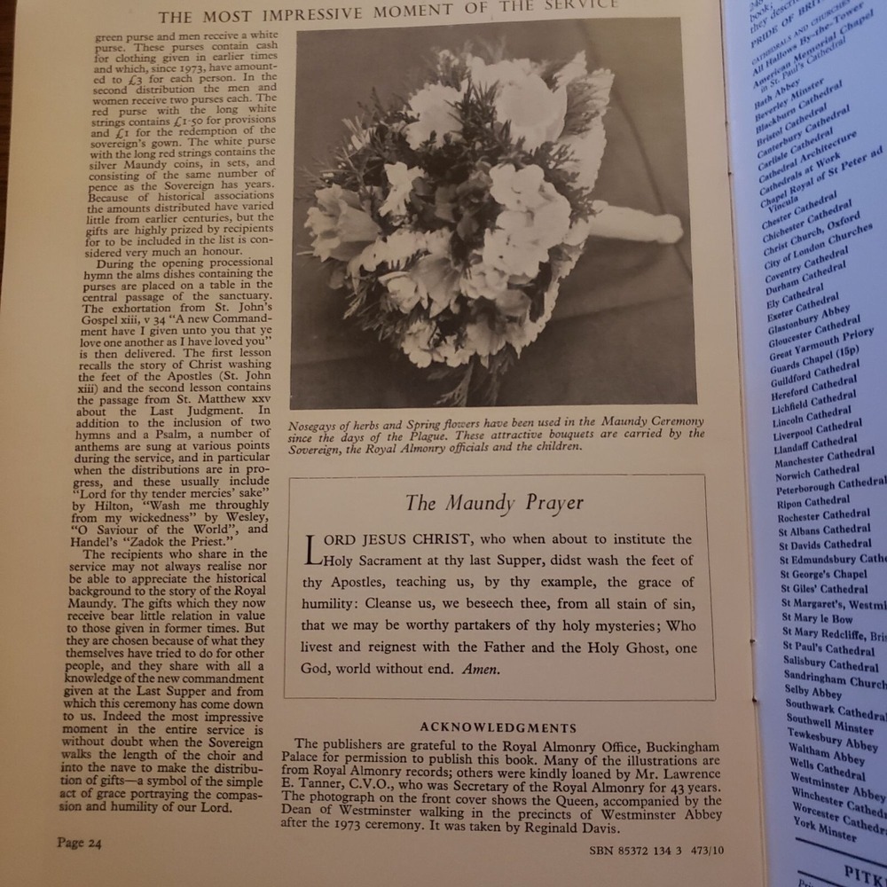 Vintage Royal Maundy Pictorial History Book 1965 - Picture 5 of 5